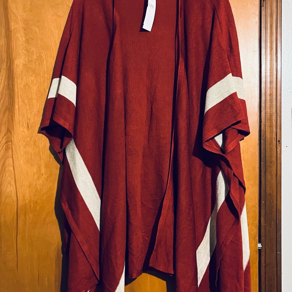 Elegant Red and White Women's Cardigan
